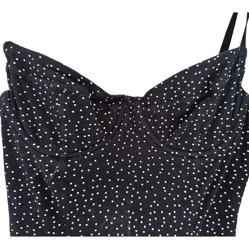Strapless polka dot dress